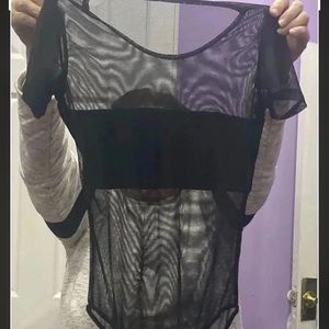 black sheer mesh bodysuit
